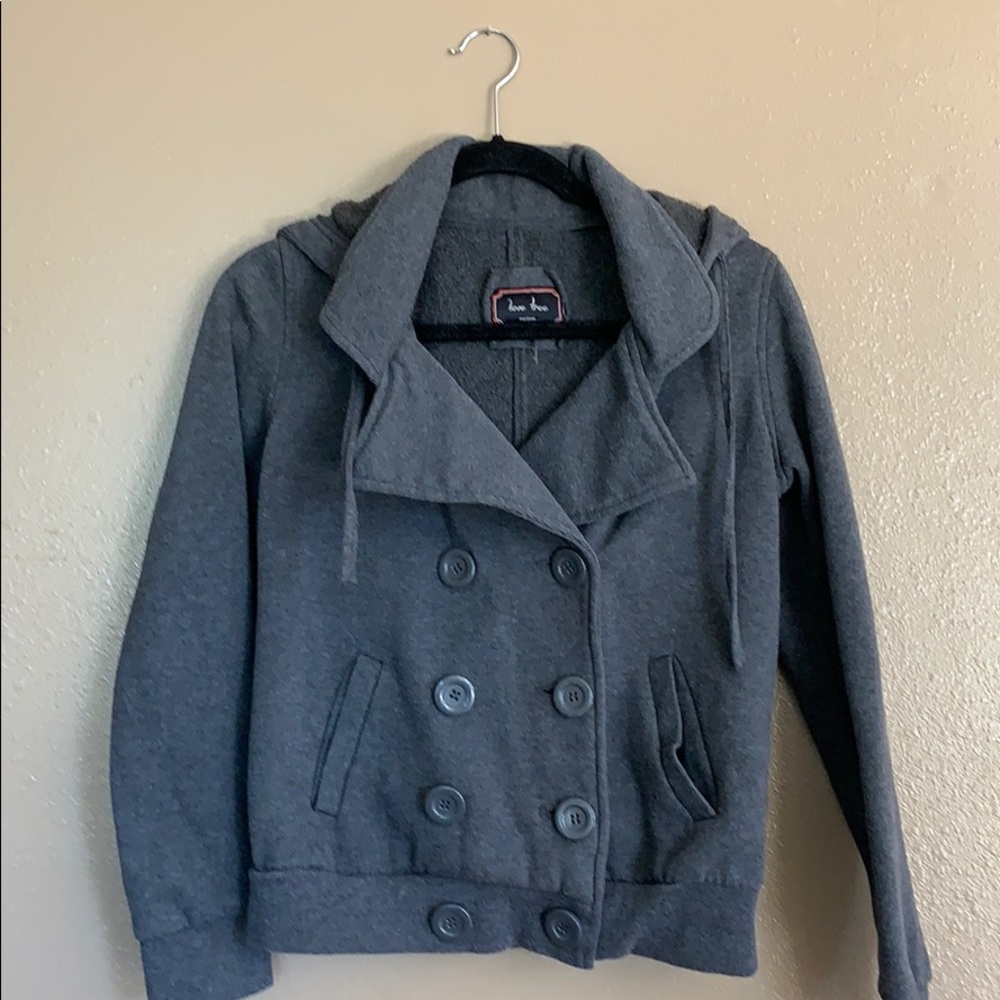 Hooded grey coat